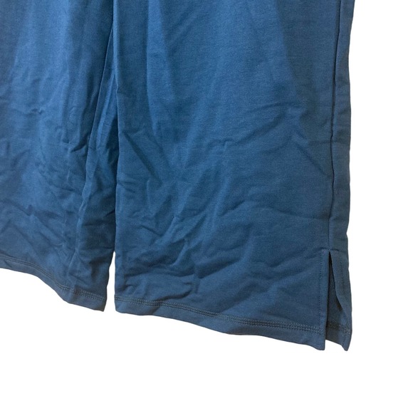 A631307 LOGO LIFE by Lori Goldstein French Terry Wide Leg Pant Polar Blue XS - Picture 3 of 6